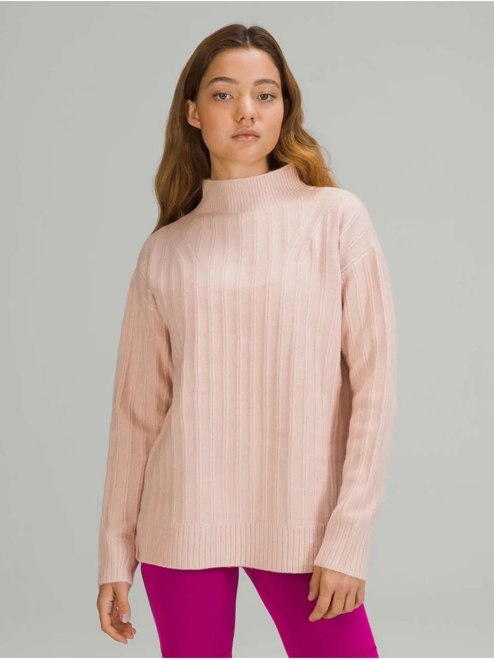 Lululemon Twin Rib Turtleneck Sweater in Feather Pink, 12, EUC - Picture 1 of 6